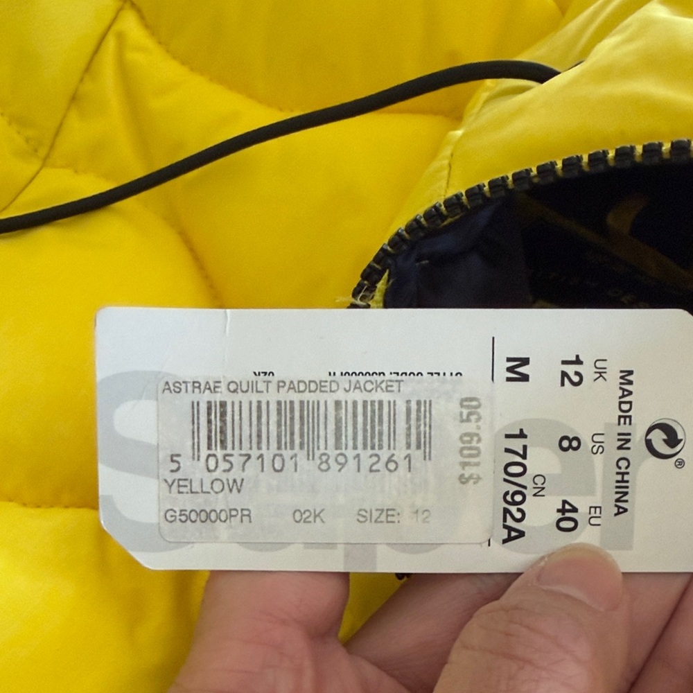Superdry Bright Yellow Quilted Hooded Puffer Jacket - Picture 10 of 11